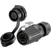 E-WeiChat EW-LP16 Connettore industriale impermeabile IP68 Connettore aeronautico a innesto rapido PBT Connettore circolare Connettore elettrico a sgancio rapido M16 2-9 Poli Presa filettata (5 Poli)