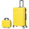 CELIMS - Valigia Grande 23 kg Rigida Leggera | Valigia da Stiva 75cm Donna | Lucchetto Integrato | ABS | Trolley Grande 75cm con 4 Ruote | Giallo
