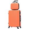 CELIMS - Set Valigie | Valigia Grande 23 kg Rigida Arancione + Beauty Case da Viaggio 35cm | Valigia da Stiva 75cm Donna | Trolley Grande 75cm con 4 Ruote