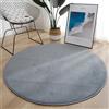 Hearda Tappeto Camera da Letto in Flanella, Colore Solido Tappeto Rotondo Salotto a Pelo Corto Tappetino Cameretta Bambina Moderno Tappetino Camera Bambini (Grigio,120cm)