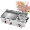 Generic Friggitrice commerciale Ristorante In Acciaio Inox Teppanyaki Padella Con Temperatura Regolabile - Piastra A Gas Da Banco Per Barbecue Cottura Bistecca Di Cottura, Uova, Frittelle