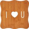 CUCUBA Sottopentola Quadrato Motivo I Love You Anticalore in Bambù Misure 20x20cm