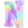 Nordstylee Luci a LED illuminate, lettere al neon per parete, per festa di compleanno, Natale, decorazione di nozze, lettere colorate (N)