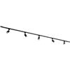 Qub Focus III - Faretto monofase, 300 cm, 5 x GU10, 3 guide da 1 m, faretti da soffitto, estendibili e flessibili, compatibili con LED, design moderno