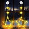 OUILA Decorazioni Natalizie,2 Pezzi Luci Natale Finestra,3 Modalità con Timer e Ventosa,Luci Natalizie,Luci di Natale da Interno ,Decorazioni per Finestre,Tende Natalizie per Finestre per Interno Esterni