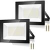 Kakashome 50W Faretto LED da Esterno 2 Pezzi, Faro LED da Esterno 5000LM 7000K Faretti LED, 72 Chips IP67 Impermeabile Super Luminoso Bianco Freddo Luce di Sicurezza per Giardino, Cortile, Terrazza, Patio