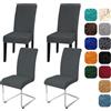 Yugarlibi Set di 4 coprisedia elasticizzati per sedia basculante, coprisedia elasticizzati, coprisedia rimovibili, lavabili per cucina, ristorante, hotel, banchetti per matrimoni (grigio scuro, 4