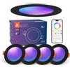 DUSKTEC Faretti LED da Incasso per Cartongesso RGB Alexa, 2700K-6000K Dimmerabili con APP, 10W Faretti LED Soffitto Colorati Smart con Bluetooth Nero, IP44 220V Faretto Multicolore, Foro 100mm,4 Pezzi