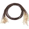 QUARKZMAN 20 Pezzi Filo Per Collana Cerato All'ingrosso, 45 Cm E 1.5 Mm Di Diametro Con Chiusura Per Ciondoli, Bracciali, Collane, Accessori Per Creazione Gioielli, Marrone