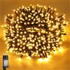 VSTKEN Luci Albero di Natale 200 LEDs 20M, Luci Natale Esterno 8 Modalità, Plug and Play, Impermeabile IP44 Luci Natalizie per Giardino, Balcone, Feste, Nozze, Decorative Albero- Bianco Caldo