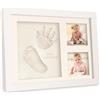 KeaBabies Bambino Impronta di mano Ricordo Kit - Cornice per foto con stampe per neonati - Kit artistici con memoria della scuola materna - Baby doccia Cornici per ragazze, ragazzi (Alpine White)