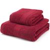 Boncasa - Set di asciugamani, 100% cotone pettinato (non rigenerato), filatura ad anello, 450 g/m2, morbidi al tatto (bordeaux, set da 2 pezzi)