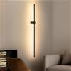 ZMH Lampada da parete a LED per interni - Lampada da corridoio nera lunga 100 cm, design moderno, lampada da camera da letto, bianco caldo 3000K, lampada da cucina per corridoio, letto