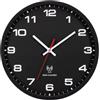 NESIFEE Orologio da parete radiocontrollato da parete, 25 cm, nero, al quarzo, funzionamento a batteria, facile da leggere, moderno orologio da parete per soggiorno, camera da letto