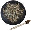 Msiud Tamburo Sciamanico, Da Stadio Con Manico Di Sciamanico Fatto A Mano Racchetta Per Rituali Sciamanici E Meditazione Alchimia Sciamanica Pelle Pecora Strumento Rotondo Vintage (25cm Owl)