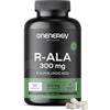 OnEnergy R-ALA - Acido R-alfa Lipoico 300 mg - 120 Capsule Vegetali - Alto Contenuto e Qualità - Potenziamento Energetico - Vitalità - Fornitura per 4 Mesi - Ottimo per Atleti