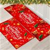 PORJDN Set di tappeti natalizi per pavimenti interni, tappeto rosso, tappetino per porta di Natale runner tappeto per cucina, decorazione per la casa, runner lavabile (Stile B, 40 x 120 + 40 x 60 cm)