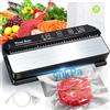 DeeprBetter Macchina Sottovuoto Alimenti, 90kPa Macchina Sigillatrice Sottovuoto per Alimenti Secchi&Umidi a Doppia Pompa, Macchinetta Sottovuoto Professionale con 13mm Sigillatura Larga, 15 Sacchetti