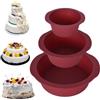 DecorDwell 3 Pezzi Stampo Rotondo per Torta, Set di Tortiere Rotonde in Silicone Alimentare, Stampo da Forno in Silicone Antiaderente, Stampo per Torta per Torte, Cheesecake, Pane (10+15+20cm)