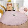 ORINOVA Tappeto Rotondo Rosa 180 cm Morbido Camera da Letto Grande Tappeto Salotto Moderno Lavabile
