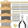 GLAITC Catene per creazione di gioielli, Kit catene per collana Catena portacavi placcata con moschettone, Anello di apertura 200PCS, Pinzette Forniture per gioielli per collana con bracciale