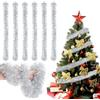 VIDSTW 6 Pezzi Ghirlande Natalizie Lunghe Glitter Ghirlanda Albero di Natale Modellabile Ghirlanda Natalizia Argento 2M per Alberi Natale Ghirlande Natalizie Ringhiere per Scale Stipiti Porte
