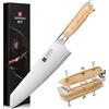 XINZUO Acciaio Inossidabile Tedesco 1.4116 21cm Coltello da Cuoco Kiritsuke -Affilatezza e Durata Coltello da Chef da Cucina -Per Carne, Pesce, Verdura e Frutta -Manico Ergonomico in Legno d'Ulivo