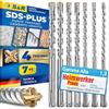 S&R Punte Trapano SDS-Plus a 4 taglienti - 7 pz - Punte Trapano Muro e CEMENTO ARMATO - Ø 5/6/8/10/12 x 16cm - Set Punta SDS-Plus Professionali per Trapani di Tutte le Marche.