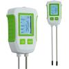 Mcbazel Tester del Suolo 5 in 1, Misuratore per Giardinaggio e Agricoltura, misura pH, Fertilità del Suolo, Umidità, Temperatura e Luce, Sistema a Doppia Sonda con Display LCD, Misuratore del Suolo
