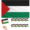 Hpbaggy 1 Pezzi Bandiera Palestina 150 x 90 cm+12 Pezzi Bandiera Palestina Piccole 20 x 14.5 cm,Bandiere Palestinese con Occhielli,Rresistente alle Intemperie per Esterni