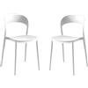 eacommerce | Sedia impilabile da cucina | Polipropilene 40x39x78 cm | Leggera, facile da pulire, design ergonomico | Adatta per interni ed esterni, resistente e versatile (Set 2 Sedie, Bianco)