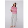 Tezenis Pigiama Lungo Pile Stampa Ricamo Fiocco Donna Rosa
