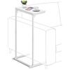 TUTOTAK Tavolino a Forma di C, Tavolo Piccolo da Finestra, Tavolo da Divano/Salotto Alto 73 cm, per Soggiorno, Camera da Letto, Bianco TB01BW071EU