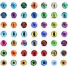 PATIKIL 100Pz Occhi Drago 8mm, Occhi Vetro Rotondi Animali Occhi Uncinetto, Colori Misti