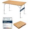 KingCamp Tavolo Extra Grande 120x70x45/52/65cm Tavolo Pieghevole in Bamboo Regolabile in Altezza Tavolo Richiudibile Tavolone Esterno Interno Portatile Tavolo Campeggio Salvaspazio Giardino Picnic