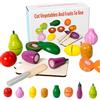 Gioco Frutta E Verdura Da Tagliare Per Bambini, Set Cucina Con Zaino A Forma Di Mela, Accessori In Plastica, Regalo Educativo Per Ragazzi E Ragazze - 2