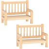 Ideen mit Herz Panchine in legno in miniatura | accessori per casa delle bambole | materiale fai da te | modello ferroviario | panchina | 10 cm x 4,4 cm x 7,5 cm | 2 pezzi