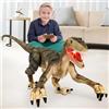 Generico Dinosauro Telecomandato Gigante Giocattolo RC Dinosaur Velociraptor con Luce LED Suono Cammina Ruggisce Realistico T-Rex Dinosauro Elettrico Velociraptor Luce Suoni Dinosauro Giocattolo Realistico