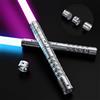 KYWLCO Spada Laser-2 Pezzi per Bambini Lightsaber RGB 15 Colori Ricaricabile USB-C Effetti Sonori FX, 4 modalità di Duello, Spade Laser Collegabili in Metallo-Cosplay,Halloween (2 Pc Argento 78cm)