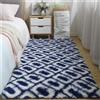 Treer Tappeto Salotto Moderno 200x300 Pelo Lungo, Eleganza Tappeto Peloso Soggiorno Antiscivolo Tappeti Pelosi Camera da Letto Morbido e Soffice (200 * 300cm,Plaid Blu)