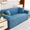 OKJK Copridivano Jacquard in Peluche per Divano in Pelle, Copri Divano all-Inclusive per Soggiorno, Applicare su copridivano angolare, Morbida con Antiscivolo. (Blue Gray,XLarge(235-300cm))