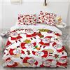 ApttEk Poliestere Morbido Matrimoniale Copripiumino Durevole E Ad Asciugatura Rapida Copripiumino 220 X 240 Cm Natalizio Natale Natalizi Babbo + Federa 50X75 Cm Copri Piumino