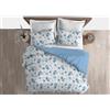 BIANCHERIAWEB Copripiumino Sacco Piumone 100% Cotone Linea 3027 Fiori Sanderson Matrimoniale Azzurro