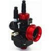 AKSYZ Carburatore PHBG, 17 mm/19 mm/21 mm, Compatibile con motori Minarelli Keeway Peugeot Piaggio 2 tempi per scooter, Oro/Rosso/Blu (Rosso, 19 mm)