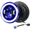 Willpower Rotondo Faro LED 7 50W per Fuoristrada Wrangler JK Moto Auto | 5000lm, 6000K Bianco + Blu, 4 Modalità di Illuminazione, DRL HI/LO Fascio Anteriore Faro Lampada Luci per TJ LJ CJ Hummer
