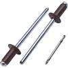 SKIR'CO Rivetti ciechi verniciati, 4,0 x 10 mm, in alluminio, punta da trapano inclusa, colore: Marrone cioccolato RAL 8017