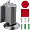 Jjqieosjeog Fermaporta Magnetico, Fermaporta da Pavimento Magnetico in Lega di Zinco, Fermaporte Magnetico Regolabile in Altezza con Adesivo Autoadesivo e Viti, per Pavimento, Piastrelle in Ceramica (Grigio)