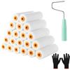 Ysimple Set di 20 Rullo per Pittura, Mini Rulli per Pittura da 10 cm con Guanti e Porta Rullino Pittura, 4 Pollici Rullo Pittura in Schiuma per Esterni Superfici Ruvide Idropitture e Pitture Minerali