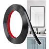Hengrongshen Modanatura Adesiva per Pareti Nero Opaco (12M x 1cm) Facile da Tagliare e Incollare, Strisce Decorative Flessibili in PVC per Cornici, Specchi, Soffitti, Pavimenti, Armadi, Piastrelle