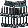 LIBRATON Set 19 Pezzi Bussole a Impatto Esagonali e Torx 1/2 - Acciaio S2 (H5-H19 + T30-T80) - per Chiavi a Impatto - Custodia XPE per Meccanica e Auto